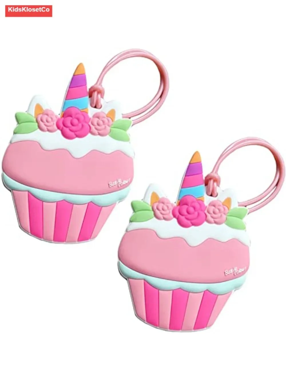 2 Pack Silicone Luggage Tags for Suitcases - Cute Cake Shape Travel ID Tags Bag